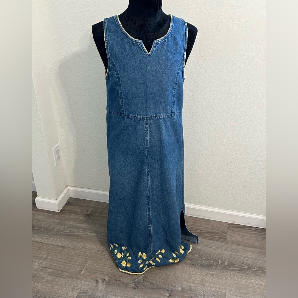 Agazo Vintage Denim Maxi Dress Small